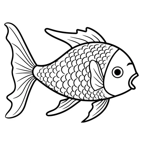 Minimalist Illustration Swimming Fish Icon Perfect Oceanography Graphics — Stock Vector