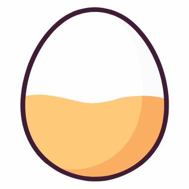 Haşlanmış yumurta ikonunun çıtır vektör çizimi, besin paketleme veya beslenme rehberleri için idealdir..