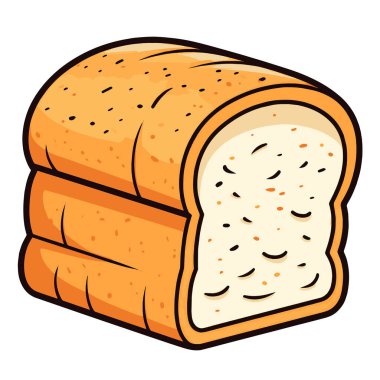 Ekmek simgesinin çıtır vektör çizimi, gıda ambalajı veya menü başlıkları için ideal.