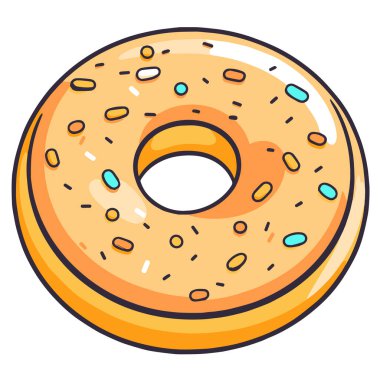 Bir simit simgesinin çıtır vektör tasviri, gıda ambalajı veya mutfak tasarımları için mükemmel.