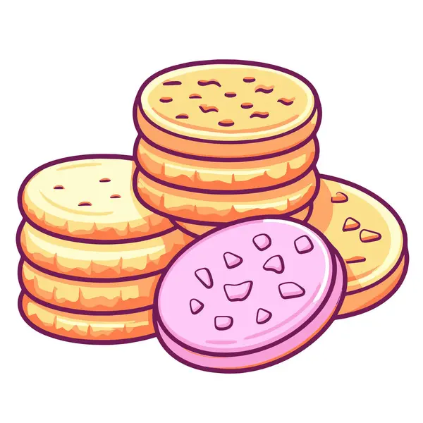 Crisp Vetor Ilustração Biscoitos Ícone Ideal Para Embalagens Alimentos Desenhos —  Vetores de Stock