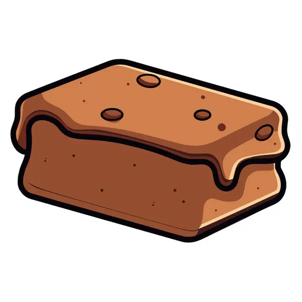 Knackige Vektorillustration Eines Brownie Symbols Ideal Für Lebensmittelverpackungen Oder Kulinarische — Stockvektor