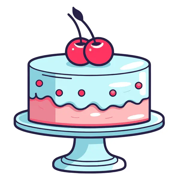 Crisp Vektor Illusztráció Egy Torta Ikon Ideális Élelmiszer Csomagolás Vagy — Stock Vector