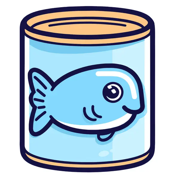 Крупа Векторна Ілюстрація Значка Консервованої Риби Ідеально Підходить Упаковки Їжі — стоковий вектор