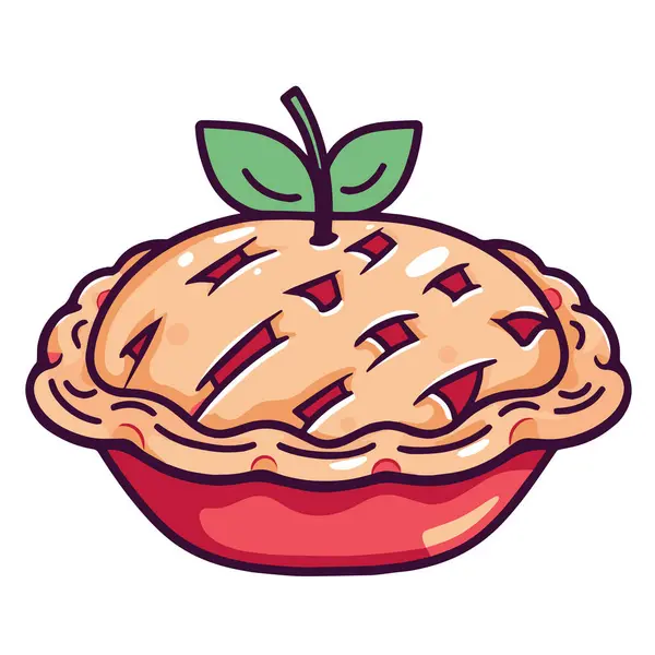 Крупа Векторна Ілюстрація Значка Яблучного Пирога Ідеально Підходить Упаковки Їжі — стоковий вектор