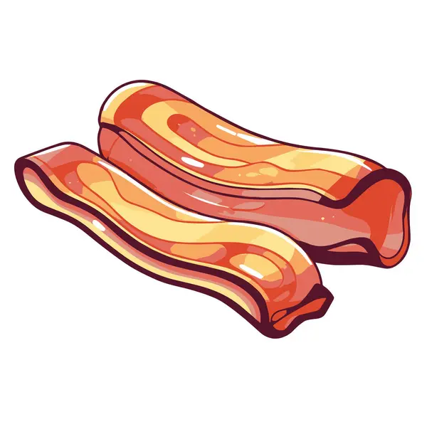 Krispig Vektor Illustration Bacon Ikon Perfekt För Restaurang Logotyper Eller — Stock vektor