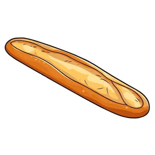 Crisp Vector Illustratie Van Een Baguette Icoon Ideaal Voor Voedsel — Stockvector