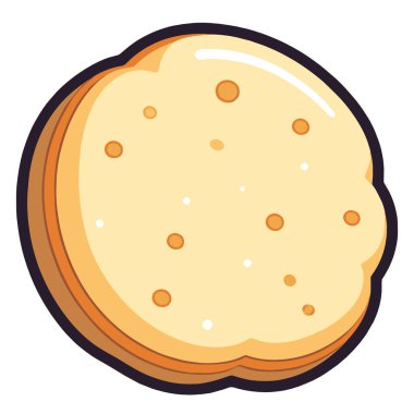 Bisküvi simgesinin çıtır vektör çizimi, gıda ambalajı ya da mutfak tasarımları için mükemmel.