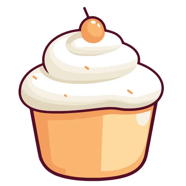 Crisp Vector Illustration Cupcake Icon Ideal Food Packaging Culinary Designs — Vettoriale Stock