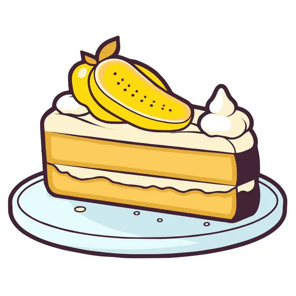 Vibrující Vektorové Vyobrazení Ikony Banánového Koláče Ideální Pro Balení Potravin — Stockový vektor