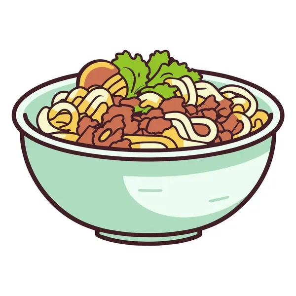 Crisp Διανυσματική Απεικόνιση Του Βοείου Ρυζιού Noodles Εικονίδιο Ιδανικό Για — Διανυσματικό Αρχείο