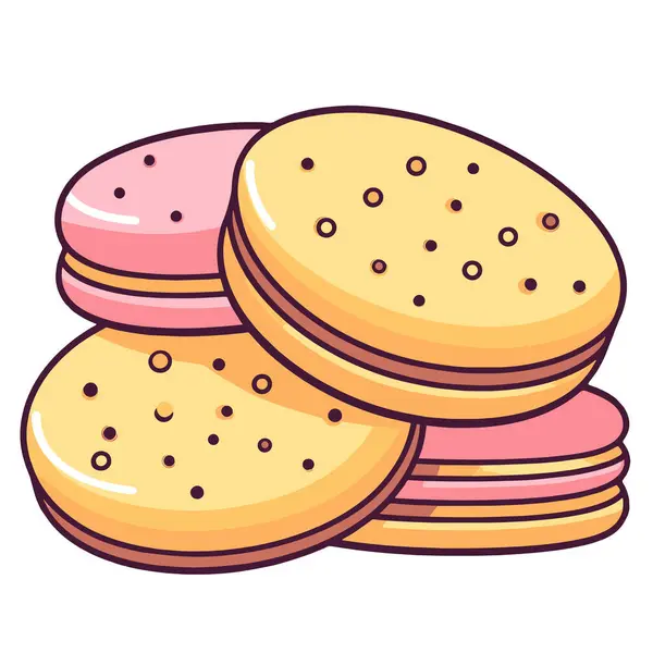 Crisp Διανυσματική Απεικόνιση Εικονίδιο Μπισκότων Ιδανικό Για Συσκευασίες Τροφίμων Μαγειρικά — Διανυσματικό Αρχείο