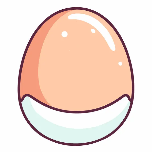 Crisp Vektor Illustration Eines Gekochten Eiers Ideal Für Lebensmittelverpackungen Oder — Stockvektor