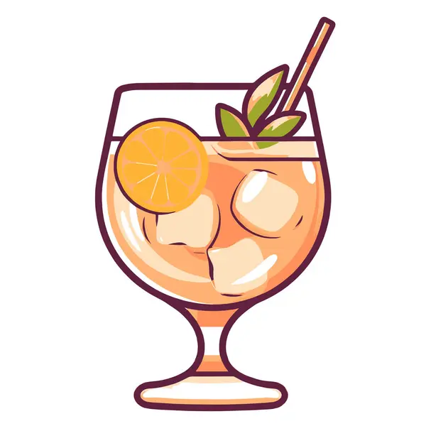 Krispig Vektor Illustration Brandy Ikon Perfekt För Cocktail Recept Eller — Stock vektor