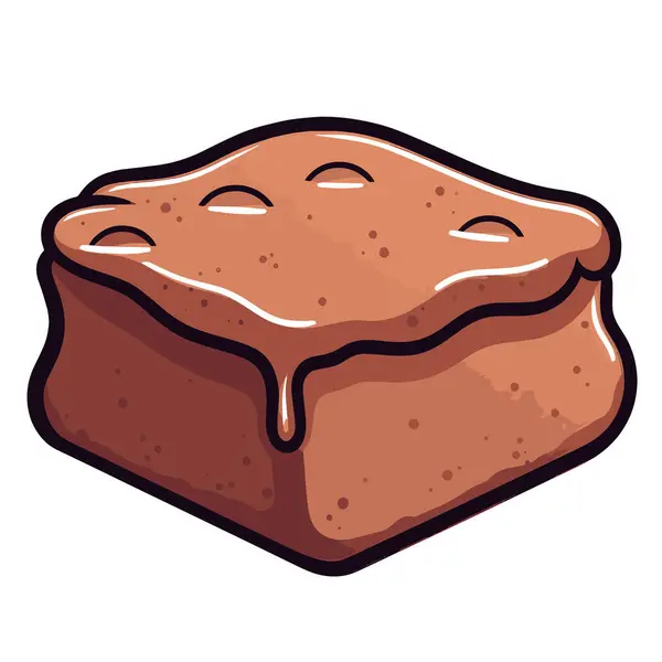 Crisp Διανυσματική Απεικόνιση Ενός Εικονιδίου Brownie Ιδανικό Για Συσκευασίες Τροφίμων — Διανυσματικό Αρχείο