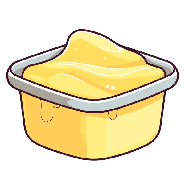 Knackige Vektor Illustration Eines Butter Symbols Ideal Für Lebensmittelverpackungen Oder — Stockvektor