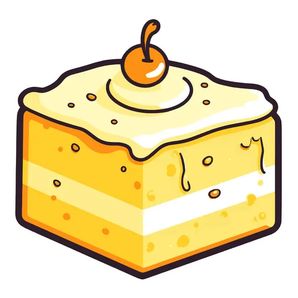Хрустящая Векторная Иллюстрация Иконки Торта Маслом Идеально Подходит Упаковки Продуктов — стоковый вектор