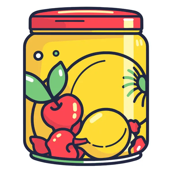 Crisp Vector Illustration Canned Fruit Icon Ideal Dessert Menus Nutrition — стоковый вектор