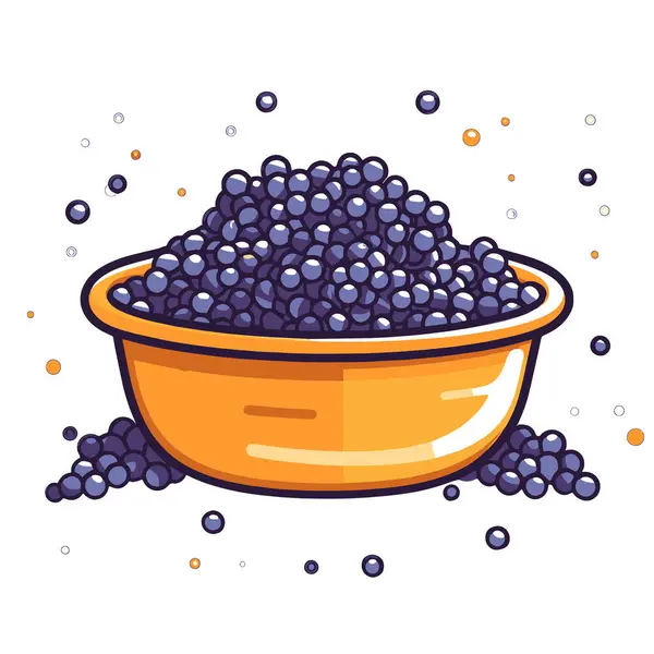 Knackige Vektor Illustration Des Kaviar Symbols Ideal Für Lebensmittelverpackungen Oder — Stockvektor