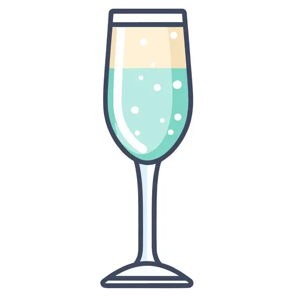 Crisp Vector Illustratie Van Champagne Icoon Ideaal Voor Feestversiering Likeur — Stockvector