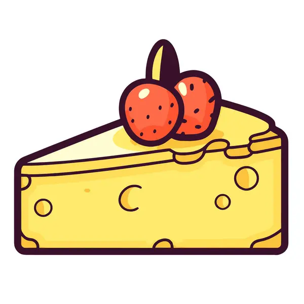 Crisp Διανυσματική Απεικόνιση Ενός Εικονιδίου Cheesecake Ιδανικό Για Συσκευασίες Τροφίμων — Διανυσματικό Αρχείο