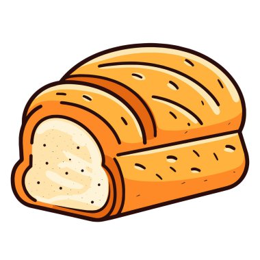 Crisp vector illustration of a bread icon, ideal for food packaging or menu headers. clipart