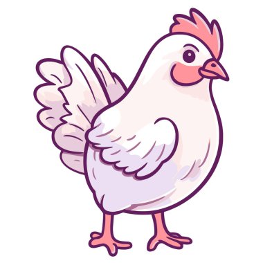 Tavuk simgesinin çıtır vektör çizimi, yemek paketleme veya yemek tarifi kitapları için idealdir.