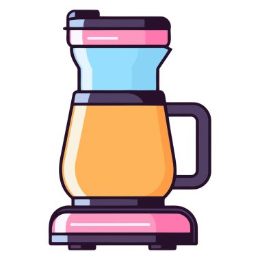 Kahve makinesini vektör biçiminde temsil eden bir simge, kahve demleme ve ofis kahve makinelerini resmetmeye uygun.