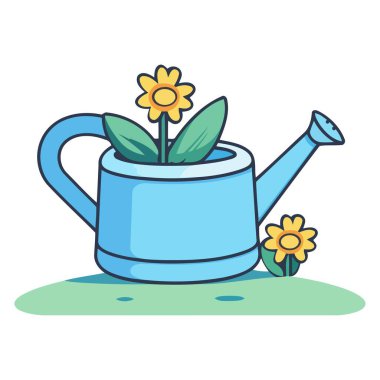 Karikatür sulama tenekesini temsil eden bir simge, bahçe tasarımı için uygun, bitki temelli semboller