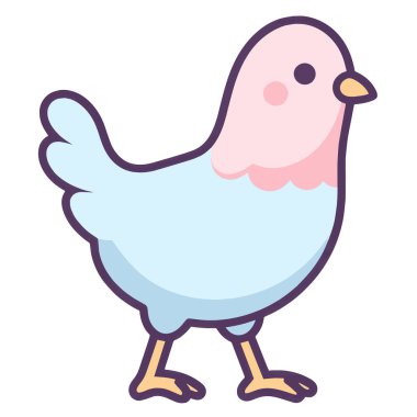 Tavuk simgesinin çıtır vektör çizimi, yemek paketleme veya yemek tarifi kitapları için idealdir.