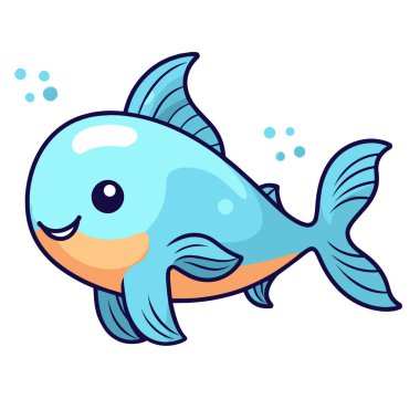 Bir balık simgesinin çıtır vektör çizimi, gıda ambalajı veya mutfak tasarımları için idealdir.