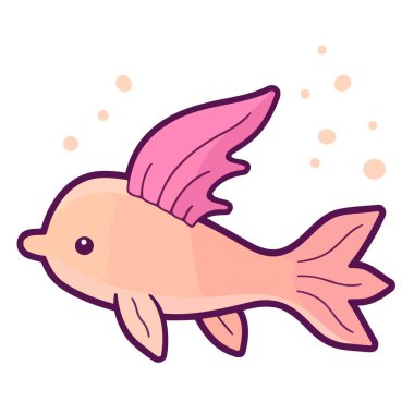 Çizgi film tarzında pembe bir axolotl, çocuk eşyaları ve tuhaf çizimler için uygun..