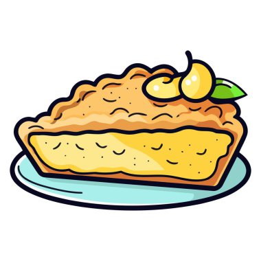 Bir elmalı turta ikonu vektör biçiminde, tatlı ikram, yiyecek veya Amerikan mutfağını temsil etmek için uygun..