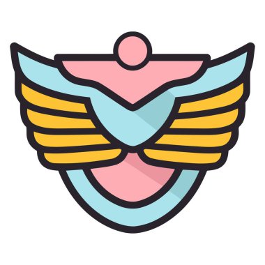 Askeri madalyalar, amblemler veya rütbe işaretleri için uygun vektör biçiminde bir askeri rozeti temsil eden bir simge.