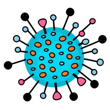 Eğitim materyalleri ve bilimsel çizimler için ideal AIDS virüsünü temsil eden ince bir taslak simgesi.