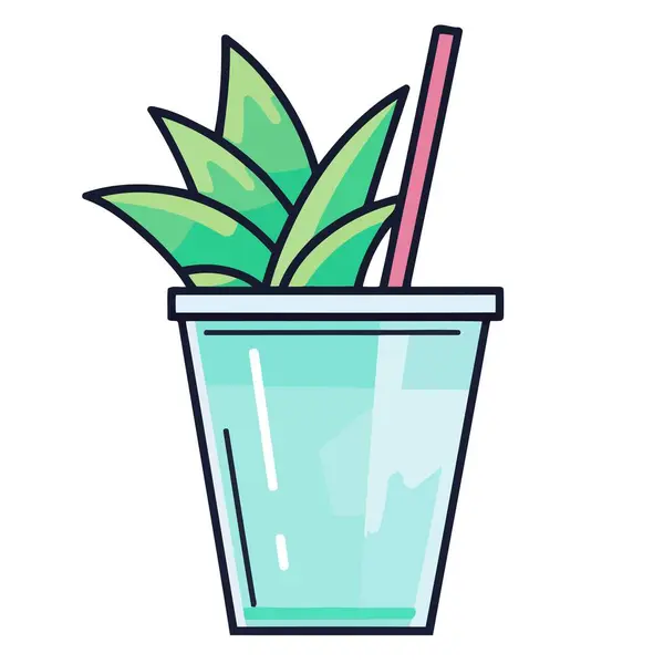 Ikona Aloesu Lub Kaktusa Agawy Przeznaczona Świeżych Napojów Odpowiednia Ilustrowania — Wektor stockowy