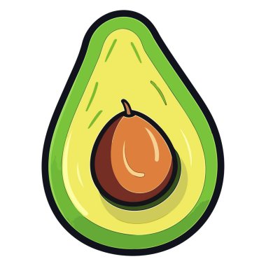 Vektör biçiminde bir avokadoyu temsil eden bir simge