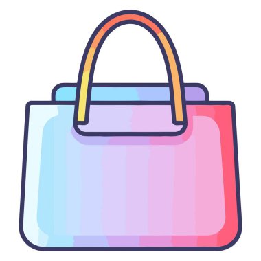 Perakende mağazaları için uygun bir alışveriş torbasını vektör biçiminde temsil eden bir simge
