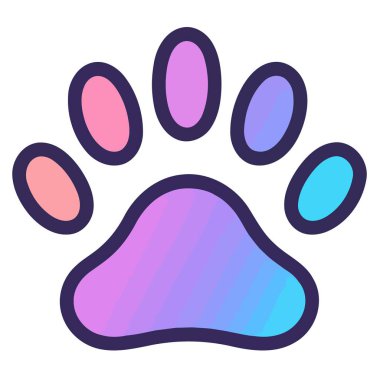 Vektör biçiminde bir hayvan pençesi izi simgesi, evcil hayvanları, vahşi yaşamı veya hayvan izleme araçlarını temsil etmek için uygundur..