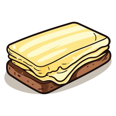 Çikolata ikonlu tost dilimi tasviri vektör formatında, tatlı ikram kavramları için mükemmel..