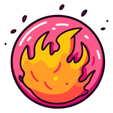 Alevlerin arasında cehennem kavramını tasvir eden ateşli bir şeytanın ayrıntılı vektörü..