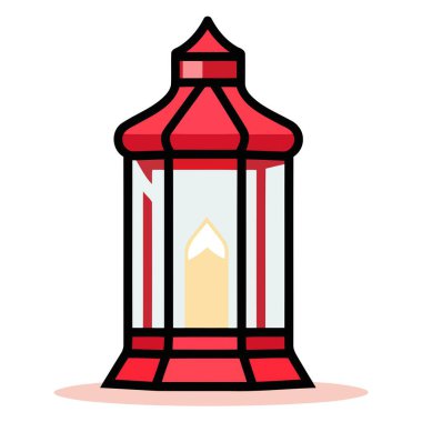 Kırmızı fener simgesinin ayrıntılı vektörü, festival grafikleri için mükemmel.