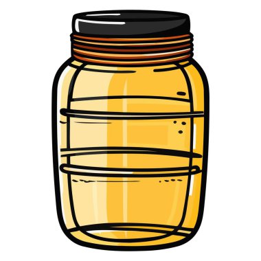 Bal kavanozu veya cam kavanoz simgesinin ayrıntılı vektörü, mutfak ve ambalaj grafikleri için mükemmel.