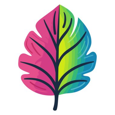 Orman egzotik bir yaprağın detaylı vektörü, fildişi gibi, doğa temalı grafikler için idealdir..