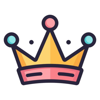 Bir kral taç simgesinin ayrıntılı vektörü, görkemli ve görkemli grafikler için ideal.