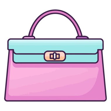 Moda öğelerini tasvir etmek için uygun bir el çantası simgesinin vektör biçiminde resmedilmesi.