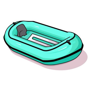 Şişirilebilir tekne simgesinin ayrıntılı vektörü, su sporları grafikleri için ideal.