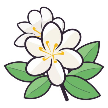 Yasemin simgesinin ayrıntılı vektörü, doğa temalı grafikler için ideal.