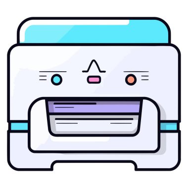 Bir lazer yazıcı simgesinin ayrıntılı vektörü, teknoloji ve belge grafikleri için mükemmel.