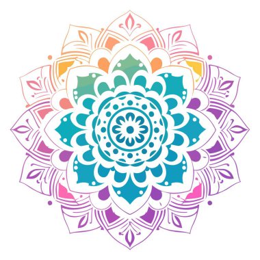 Lüks tasarım elementleri olan mandala 'nın ana hatlı vektör simgesi